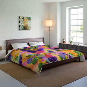 Colorful Watercolor Garden Comforter