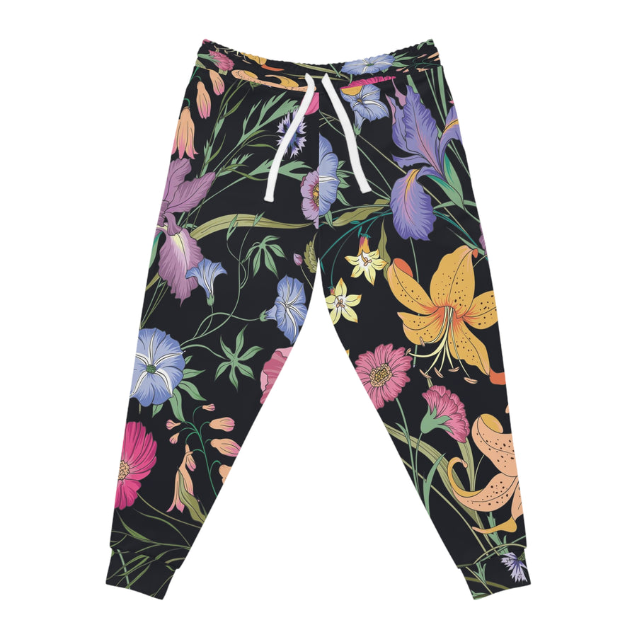 Athletic Joggers, Colorful Streetwear, Urban Chic, Flowers, Custom Design