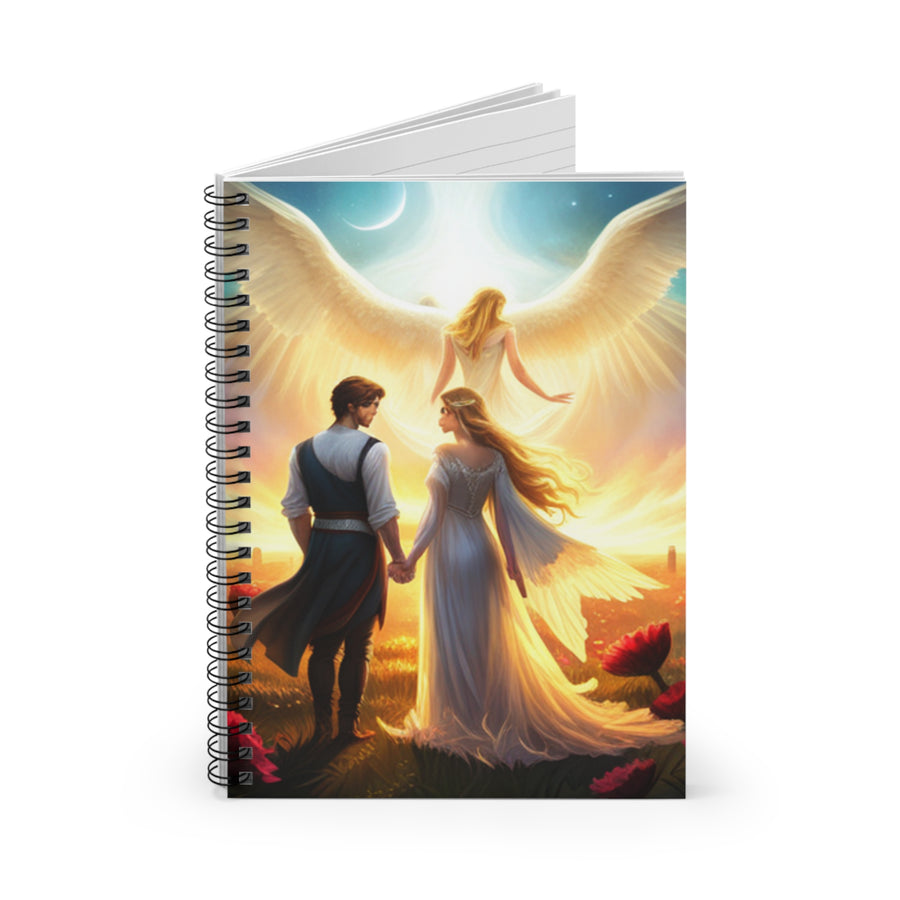 Spiral Notebook - Ruled Line  Lovers with Guardian Angel