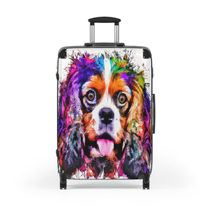 Suitcase Watercolor King Charles Spaniel