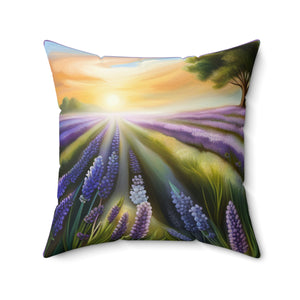 Lavender Flowers Fantasy Painting Pillows in 4 Sizes