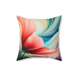 Flower Art Spun Polyester Square Pillow