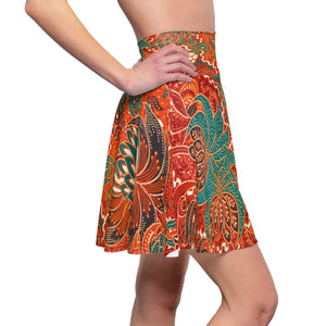 Women's Skater Skirt Tropical Sunset Custom Art Design