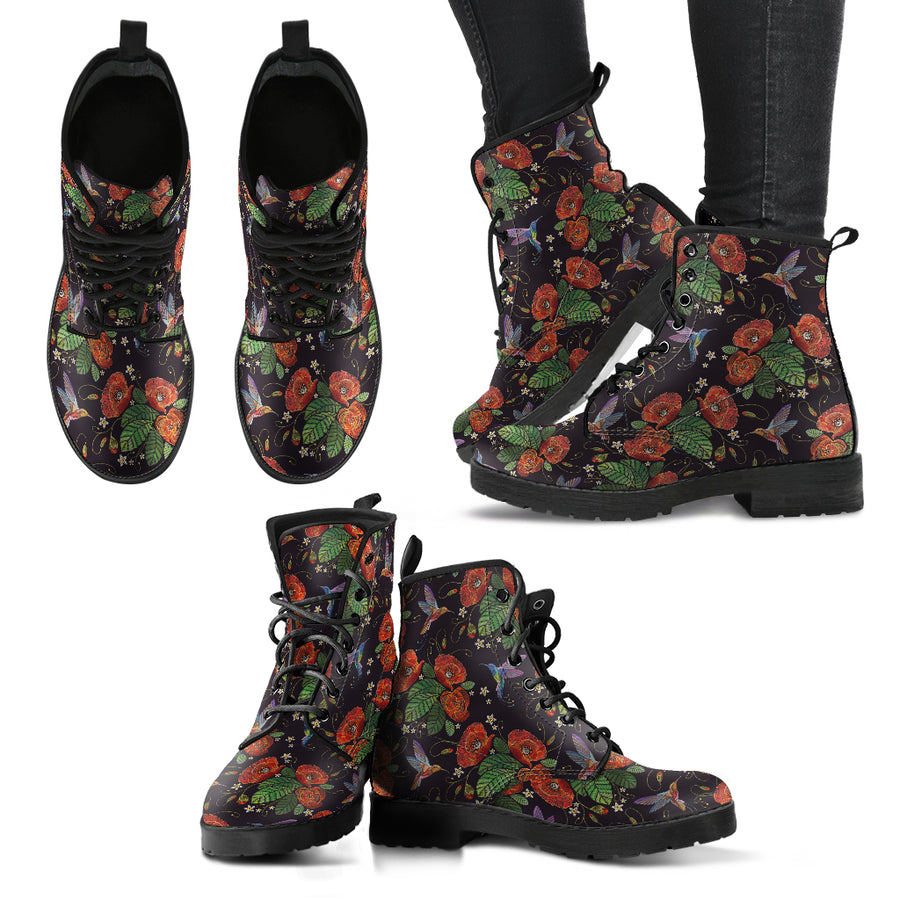Birds and Flowers Handcrafted Boots
