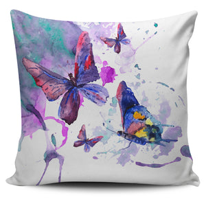 Transformation Butterflies Watercolor Art Pillow Case