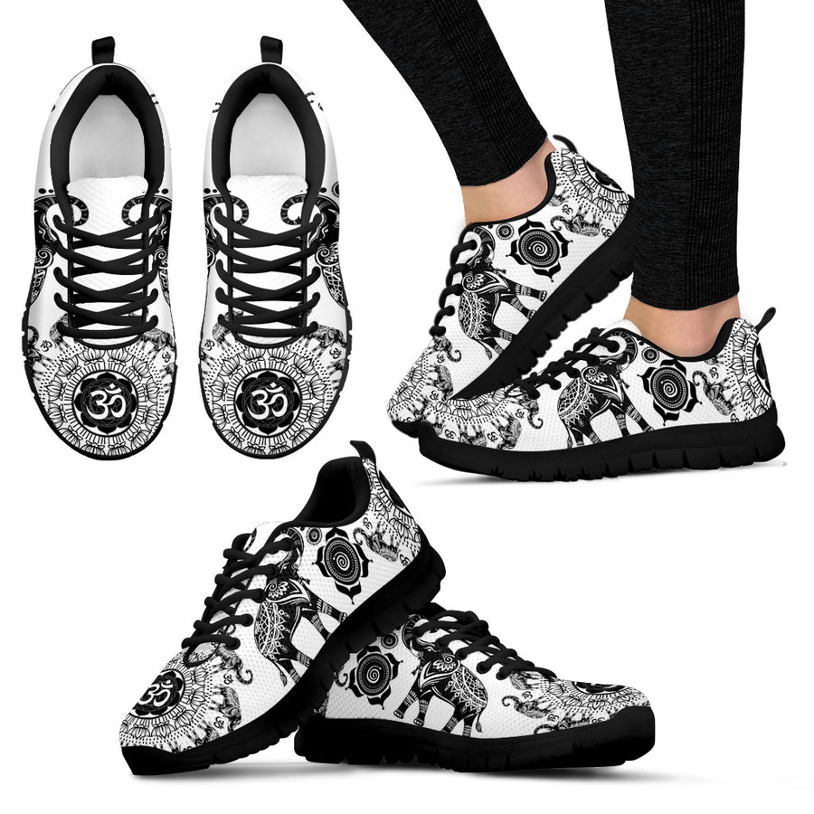 Elephant Black and White Women's Sneakers