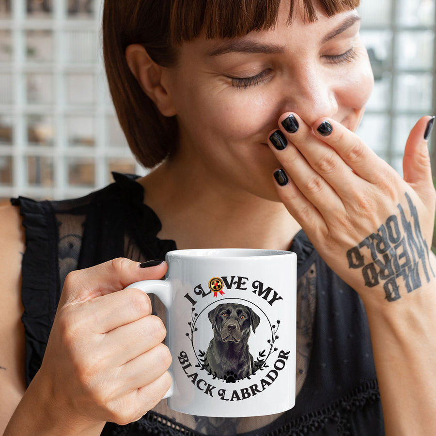 Black Lab: I Love My Black Labrador  White  Coffee Mug