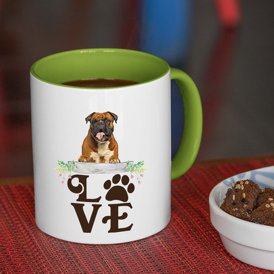 Boxer- LOVE Boxer  Coffee Mug Colored Inside and Handle