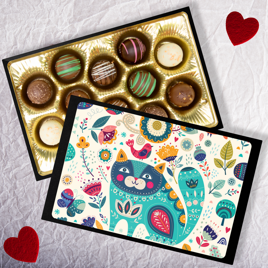 Delicious Truffles With Cat Lovers Keepsake Box