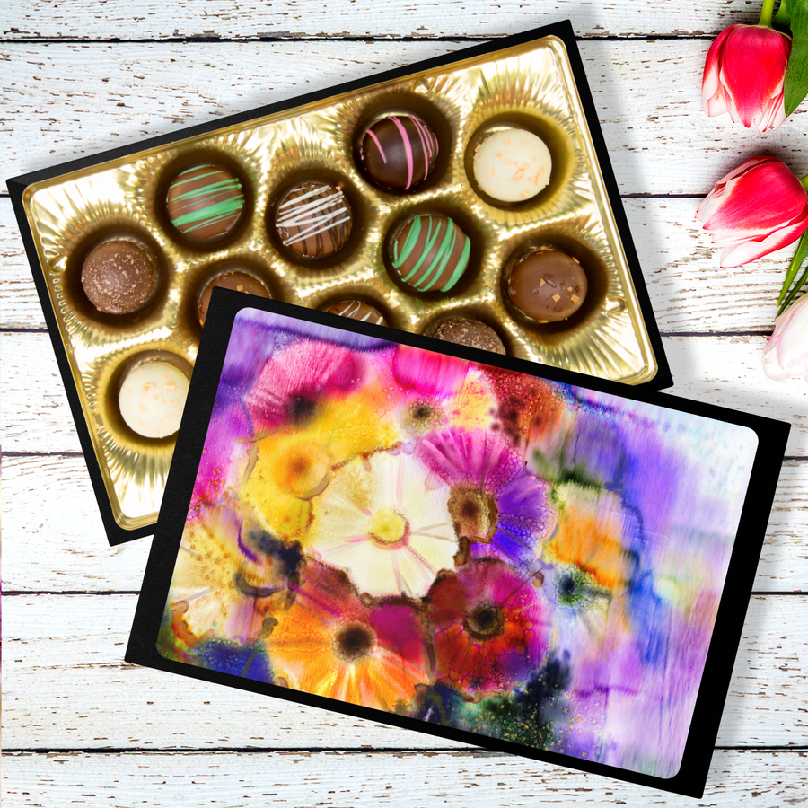 Truffles With Beautiful Flower Watercolors Keepsake Box