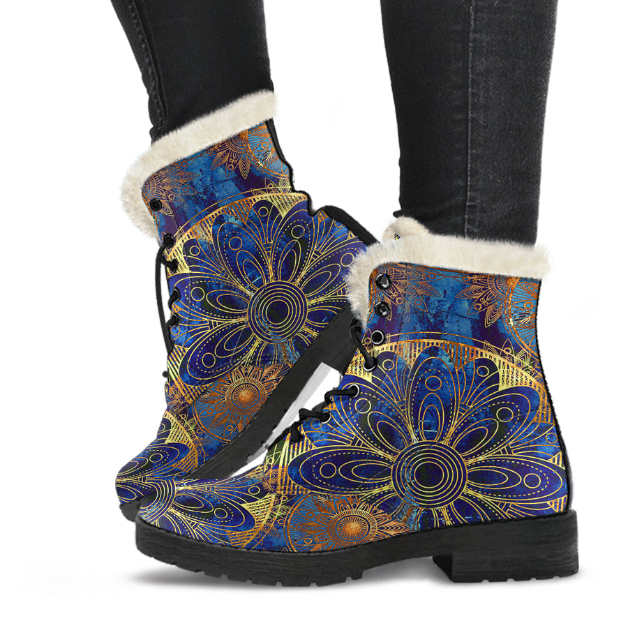 Bohemian Boots Blue and Gold